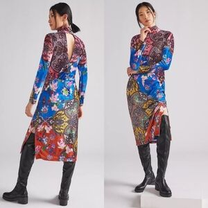 Anthropologie Slim High Neck Midi Dress
